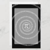 Papeterie Spirale pour Pi en style noir (Devant / Derrière)