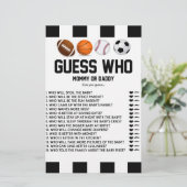 Papeterie Sportif Devinez Qui ! Station de jeu de baby showe (Debout devant)