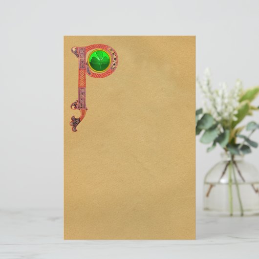 PAPETERIE ST PATRICK'S DAY CÉLTIC P MONOGRAM AVEC SHAMROCK (Debout devant)
