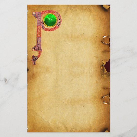 PAPETERIE ST PATRICK'S DAY CÉLTIC P MONOGRAM AVEC SHAMROCK (Devant)