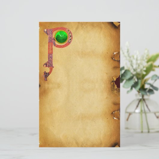 PAPETERIE ST PATRICK'S DAY CÉLTIC P MONOGRAM AVEC SHAMROCK (Debout devant)