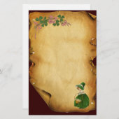 PAPETERIE ST PATRICK'S DAY - IRLANDE, FILLE ET SHAMROCK (Devant / Derrière)