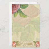 Papeterie St Therese le petit crucifix de roses de fleur (Devant / Derrière)