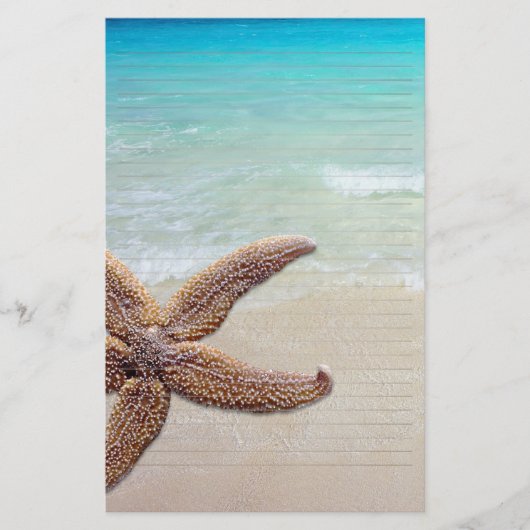 Papeterie Starfish on the Beach Lined Writing Paper (Devant)