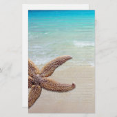Papeterie Starfish on the Beach Lined Writing Paper (Devant / Derrière)