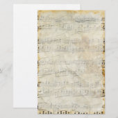 Papeterie Stationaire de parchemin de musique vintage ancien (Devant / Derrière)