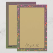 Papeterie Stationaire personnelle du Rose romantique (Devant / Derrière)