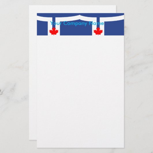 Papeterie Stationery with Flag of Toronto, Canada (Devant / Derrière)