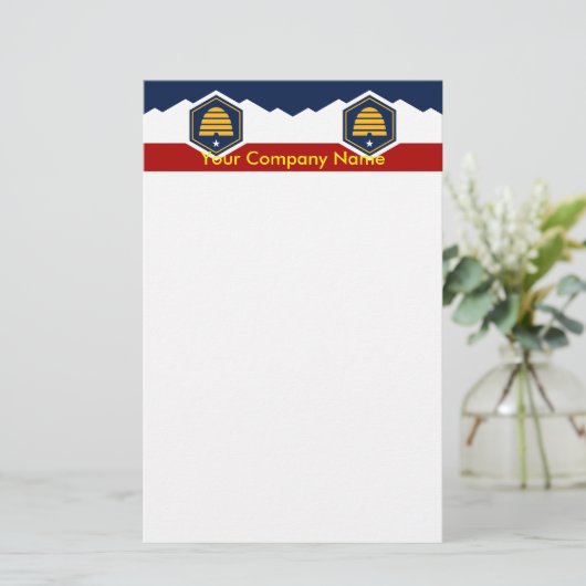 Papeterie Stationery with Flag of Utah, USA (Debout devant)