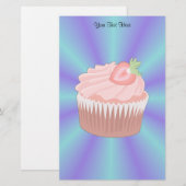 Papeterie Stationique Cupcake fraise (Devant / Derrière)