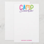 Papeterie Stationique personnalisée du camp d'été (Devant / Derrière)