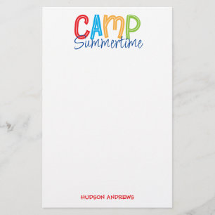 Papeterie Stationique personnalisée du camp d'été