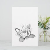 PAPETERIE STATIONNAIRE LOTUS EN NOIR ET BLANC (Debout devant)