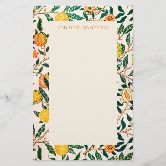 PAPETERIE STATIONNAIRE MOTIF WILLIAM MORRIS "POMEGRANATE" (Devant)