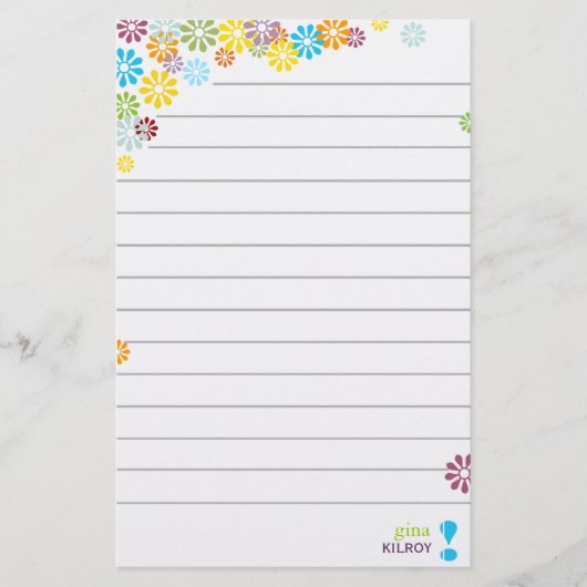 Papeterie Stationnaire personnalisé floral féminin (Devant)