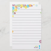 Papeterie Stationnaire personnalisé floral féminin (Devant / Derrière)