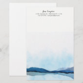 Papeterie stationnaire personnel de paysage d'aquarelle (Devant / Derrière)