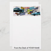 Papeterie Stationnaire - voitures de l'itinéraire 66_Classic (Devant / Derrière)