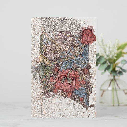 PAPETERIE STATIONNAIRE : WILLIAM MORRIS : HONEYSUCKLE +TULIP (Debout devant)