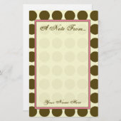 Papeterie Stationpapier Polka Dot Brown (Devant / Derrière)