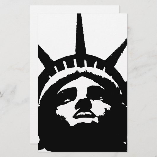 Papeterie Statue de la Liberté Pop Art noir et blanc (Devant / Derrière)