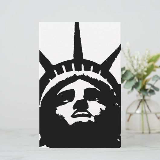 Papeterie Statue de la Liberté Pop Art noir et blanc (Debout devant)