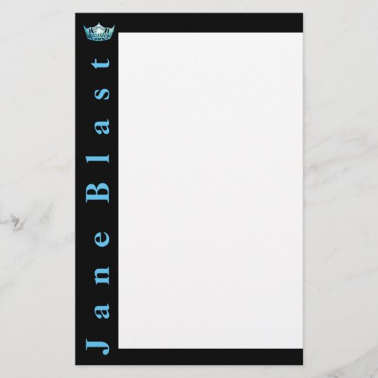 Papeterie Style Crown Stationery de Miss America-Turquoise/W (Devant)