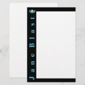 Papeterie Style Crown Stationery de Miss America-Turquoise/W (Devant / Derrière)