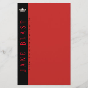 Papeterie Style Crown Stationery de Miss America-Turquoise/W