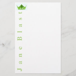 Papeterie Style Miss America Crown Stationery - Vert/Blanc