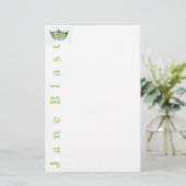 Papeterie Style Miss America Crown Stationery - Vert/Blanc (Debout devant)