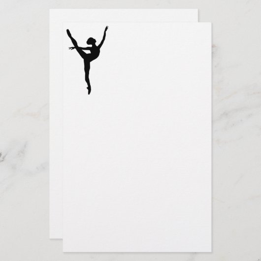 Papeterie Style Noir silhouette ballet danse sentiments fill (Devant / Derrière)