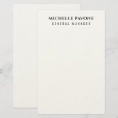 Papeterie Stylish Black & White Simple Plain Professional (Devant / Derrière)