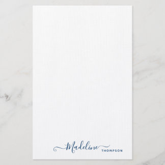 Papeterie Stylisme tendance Navy Blue Script Typographie