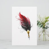 Papeterie Stylo rouge en plumes avec nib or (Debout devant)