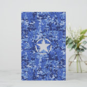 Papeterie Stylo Star Retro Camouflage bleu marine (Debout devant)