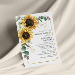 Papeterie Sunflower Eucalyptus Bridal Shower Invitation<br><div class="desc">Create a modern Sunflower Floral Bridal Shower invitation card with this cute template featuring beautiful rustic floral bouquet with modern simple typography. TIP: Matching wedding suite cards like RSVP, wedding programs, banners, tapestry, gift tags, signs, and other wedding keepsakes and goodies are available in the collection below featuring this design....</div>