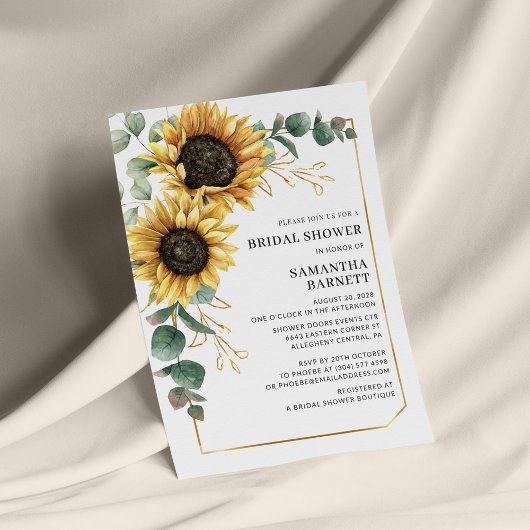 Papeterie Sunflower Eucalyptus Bridal Shower Invitation
