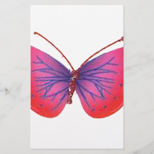 Papeterie "Sunset Bloom" Impression d'art de papillon rouge (Devant)
