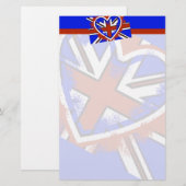 Papeterie Superbe cœur avec le drapeau britannique (Devant / Derrière)