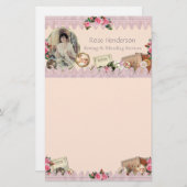 Papeterie Superbe Couture Vintage rose Dusty (Devant / Derrière)