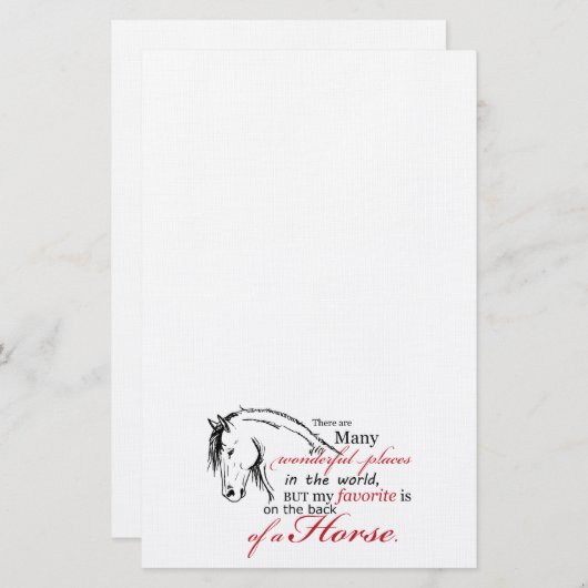Papeterie Sur le dos d'un cheval (Devant / Derrière)