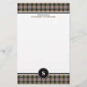 Papeterie Sutherland Clan Ancien Tartan Tan Tan Plaid Monogr (Devant)