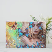 PAPETERIE SWEET SIXTEEN BLUE BUTTERFLY (Debout devant)