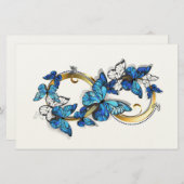 Papeterie Symbol Infinity of Blue Morpho Butterflies (Devant / Derrière)