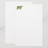 Papeterie Symbole de la vache - Le kaki blanc (Devant / Derrière)