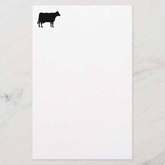 Papeterie Symbole de la vache - Noir sur Blanc (Devant)