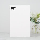 Papeterie Symbole de la vache - Noir sur Blanc (Debout devant)