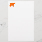 Papeterie Symbole de la vache - Orange sur blanc (Devant)