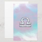 Papeterie Symbole de Libra Zodiac Mère de style perle (Devant / Derrière)